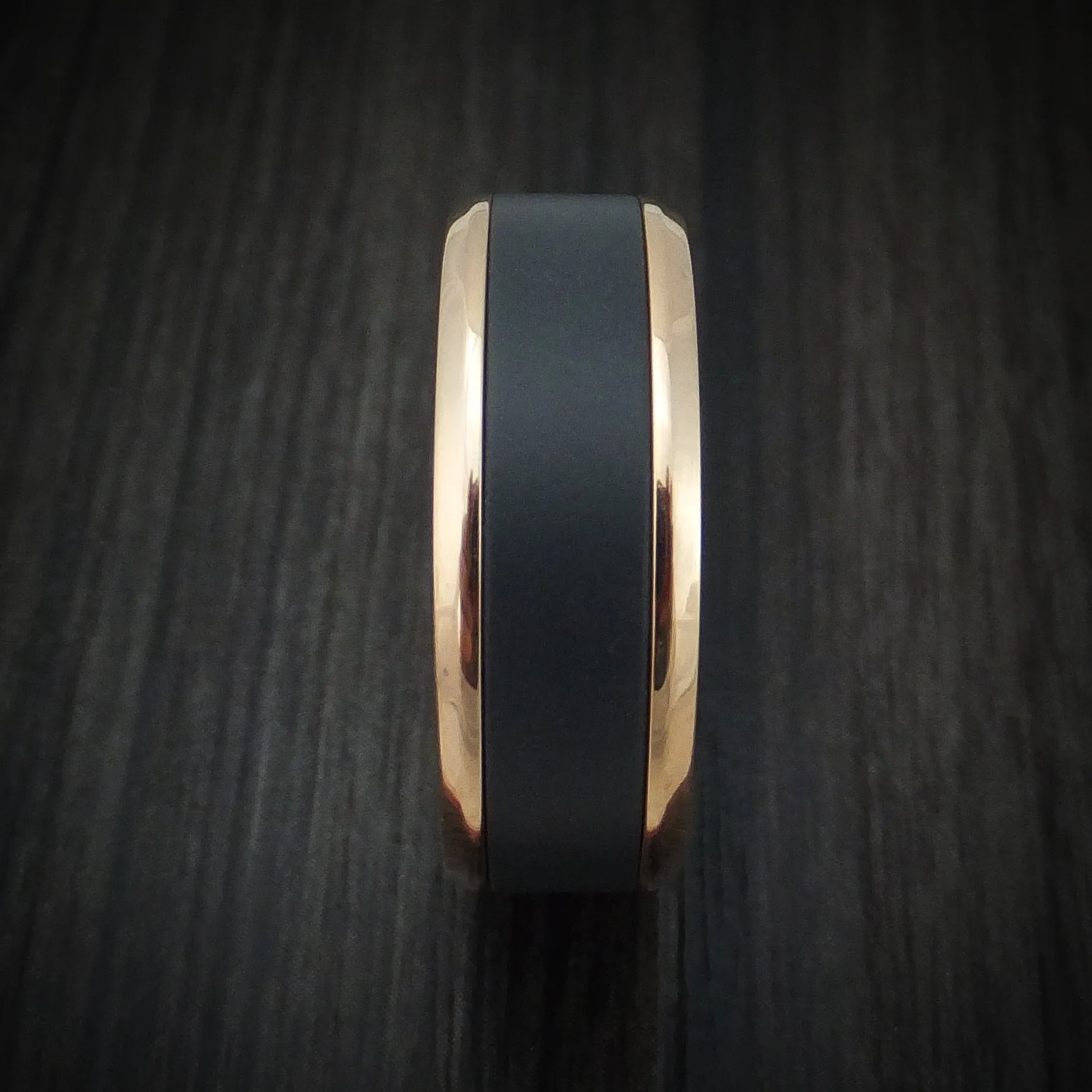 14K Gold and Black Zirconium Men's Ring