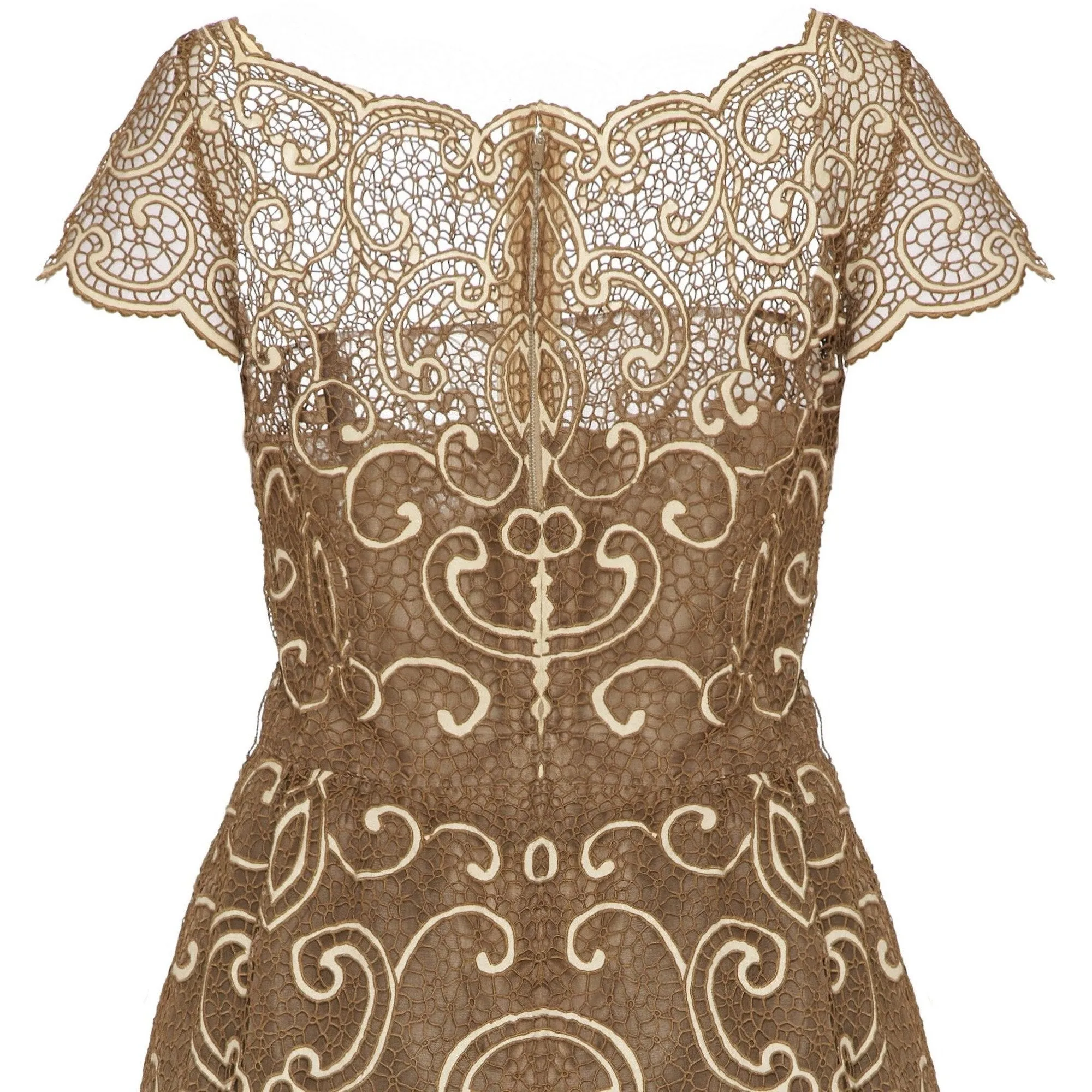 1960s Samuel Winston Gold Lace Dress