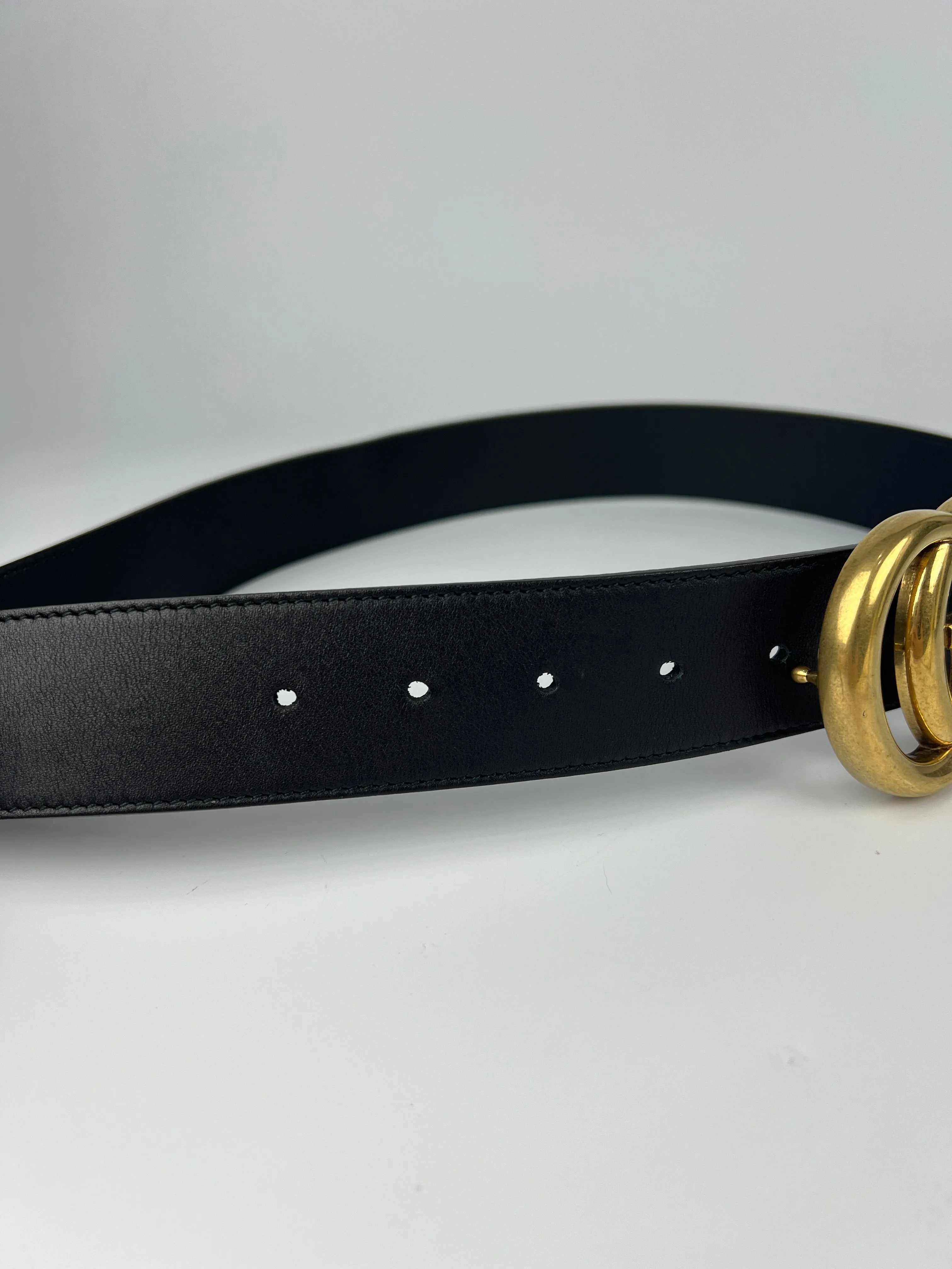 400593 480199 GG Marmont Belt Leather Black