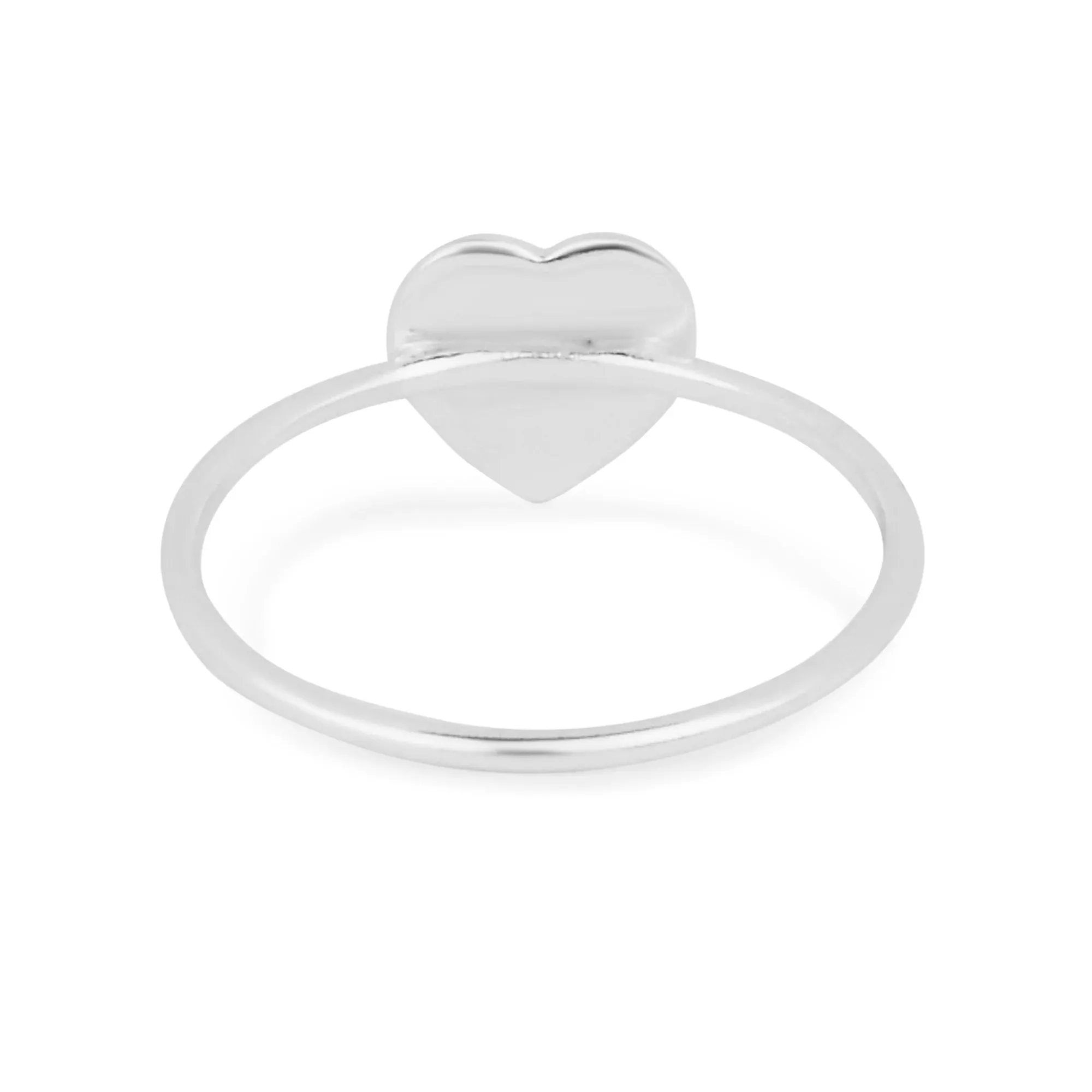 925 Pure Sterling Silver Sparkle Heart Ring Silver For Women-Medium