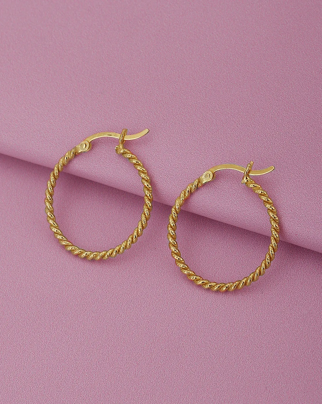 925 Sterling Silver 18Kt Gold Plated Circular Hoop Earring