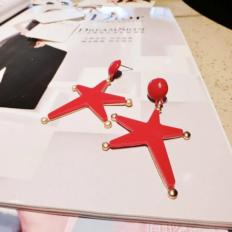 Abstract Star Glam Bauble Earrings