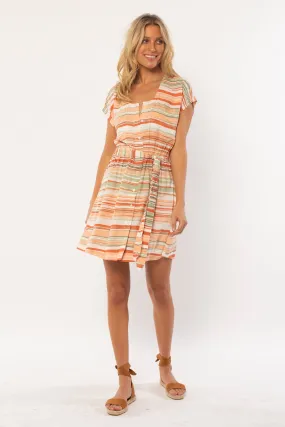 Amuse Shelby Woven Mini Dress-Coral