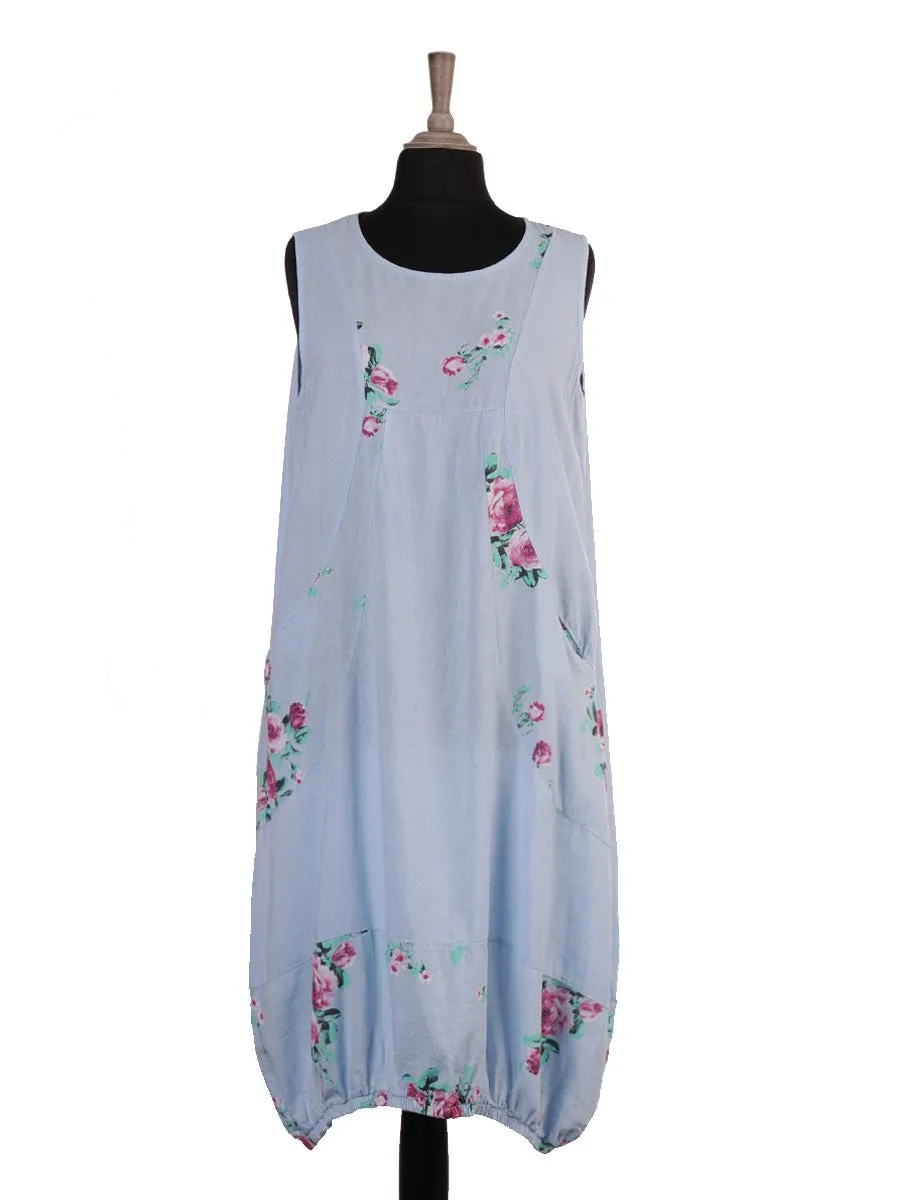 Anne   Kate Elasticated Hem Floral Linen Blend Dress