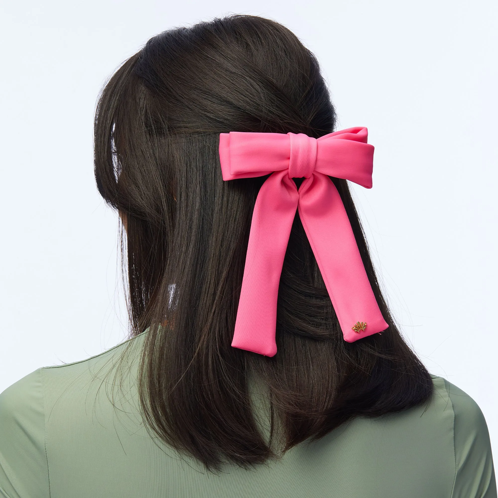 APRICOT NEOPRENE ANTOINETTE BOW BARRETTE