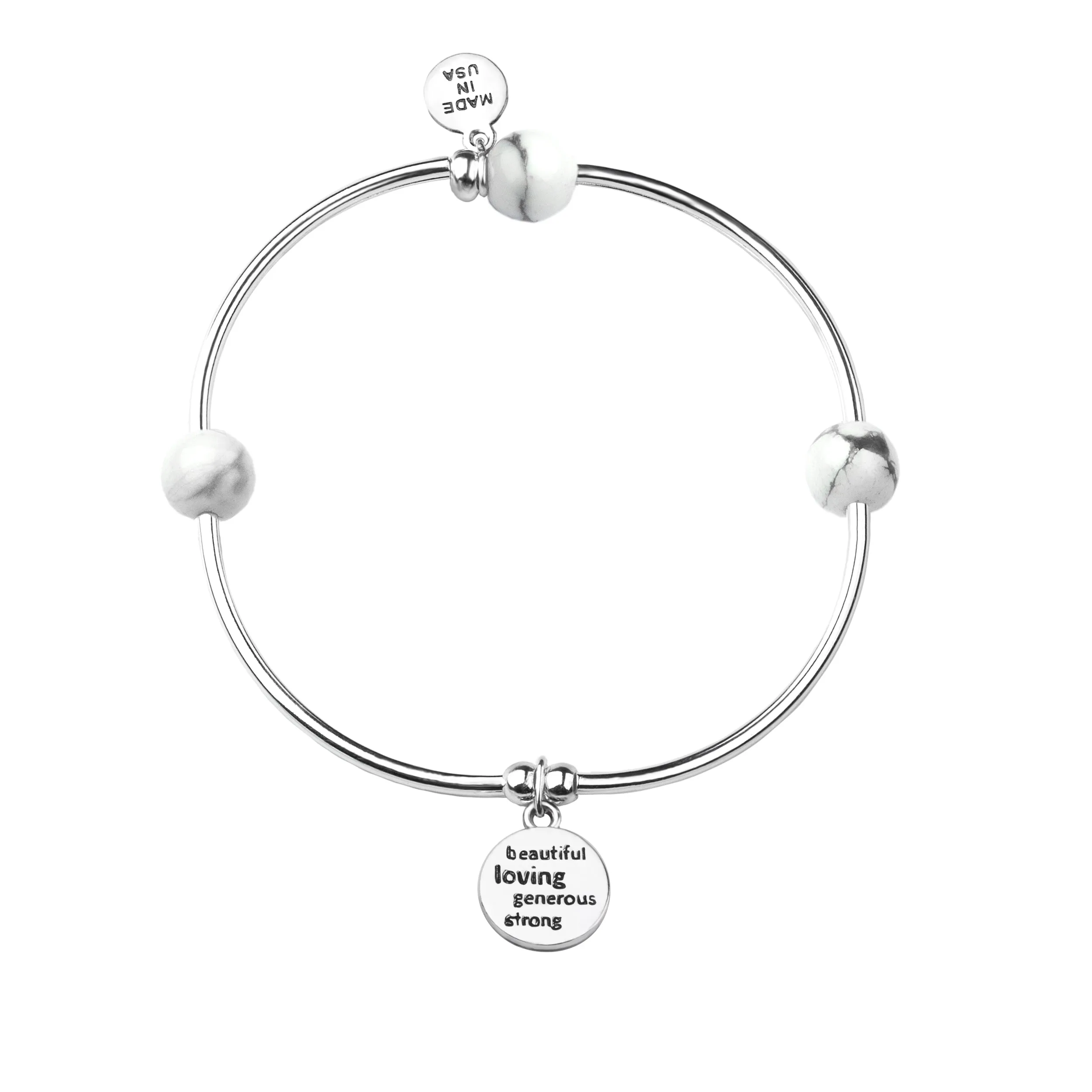 Aunt | Soft Bangle Charm Bracelet | Onyx