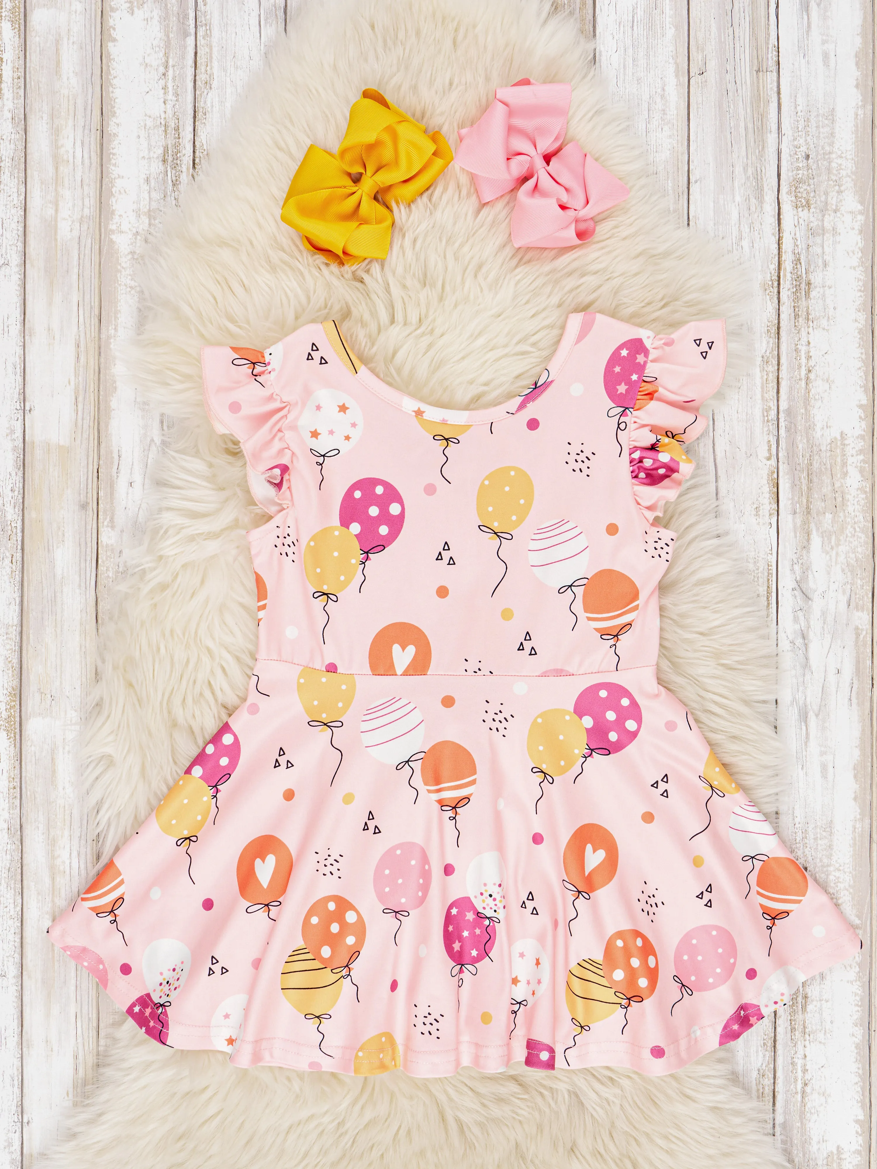 Balloon Ruffle Swing Dress