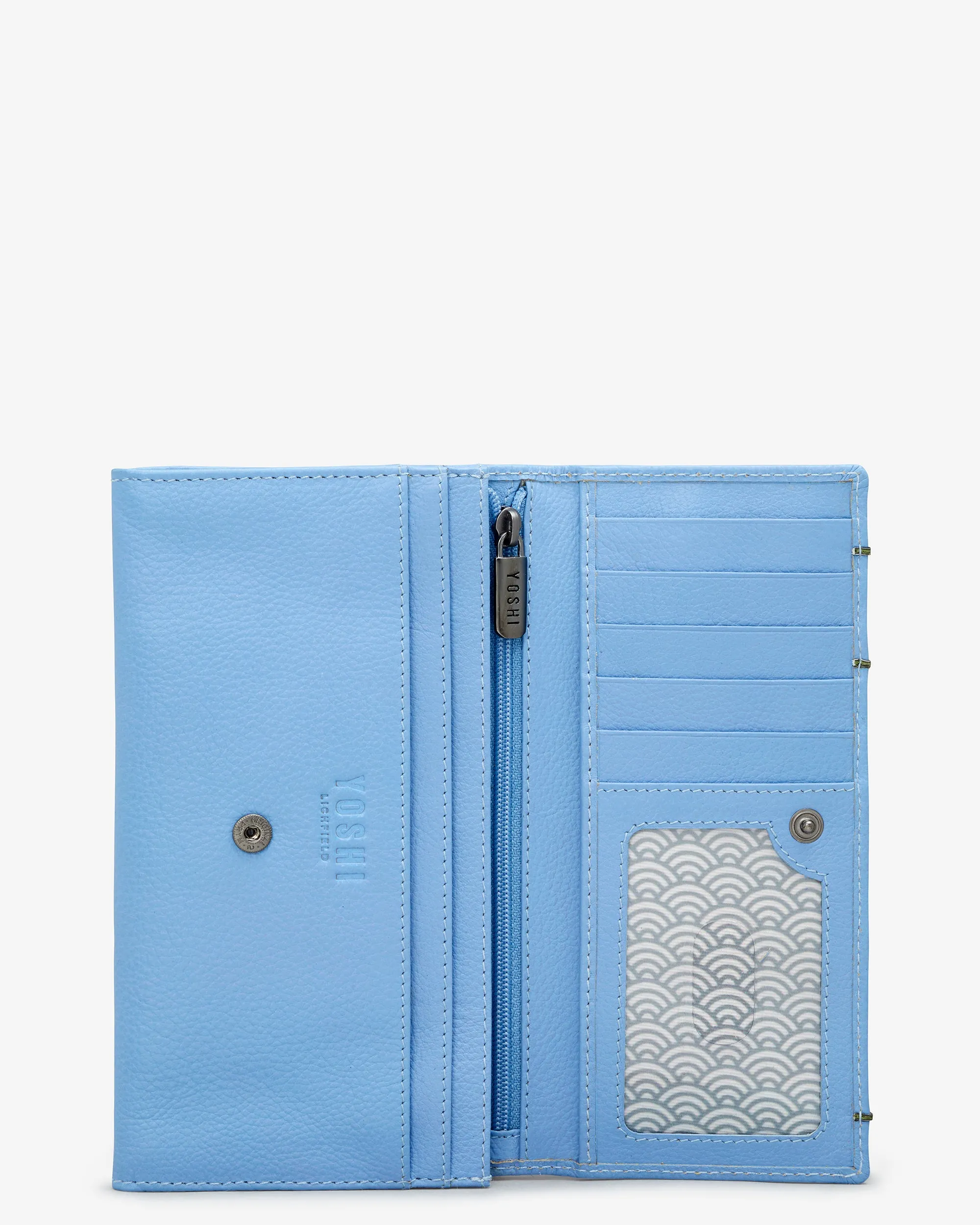 Bee Happy Blue Leather Hudson Purse