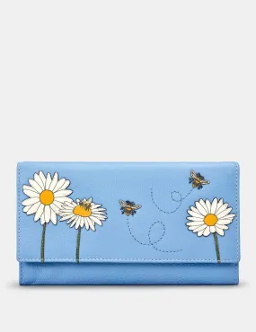 Bee Happy Blue Leather Hudson Purse