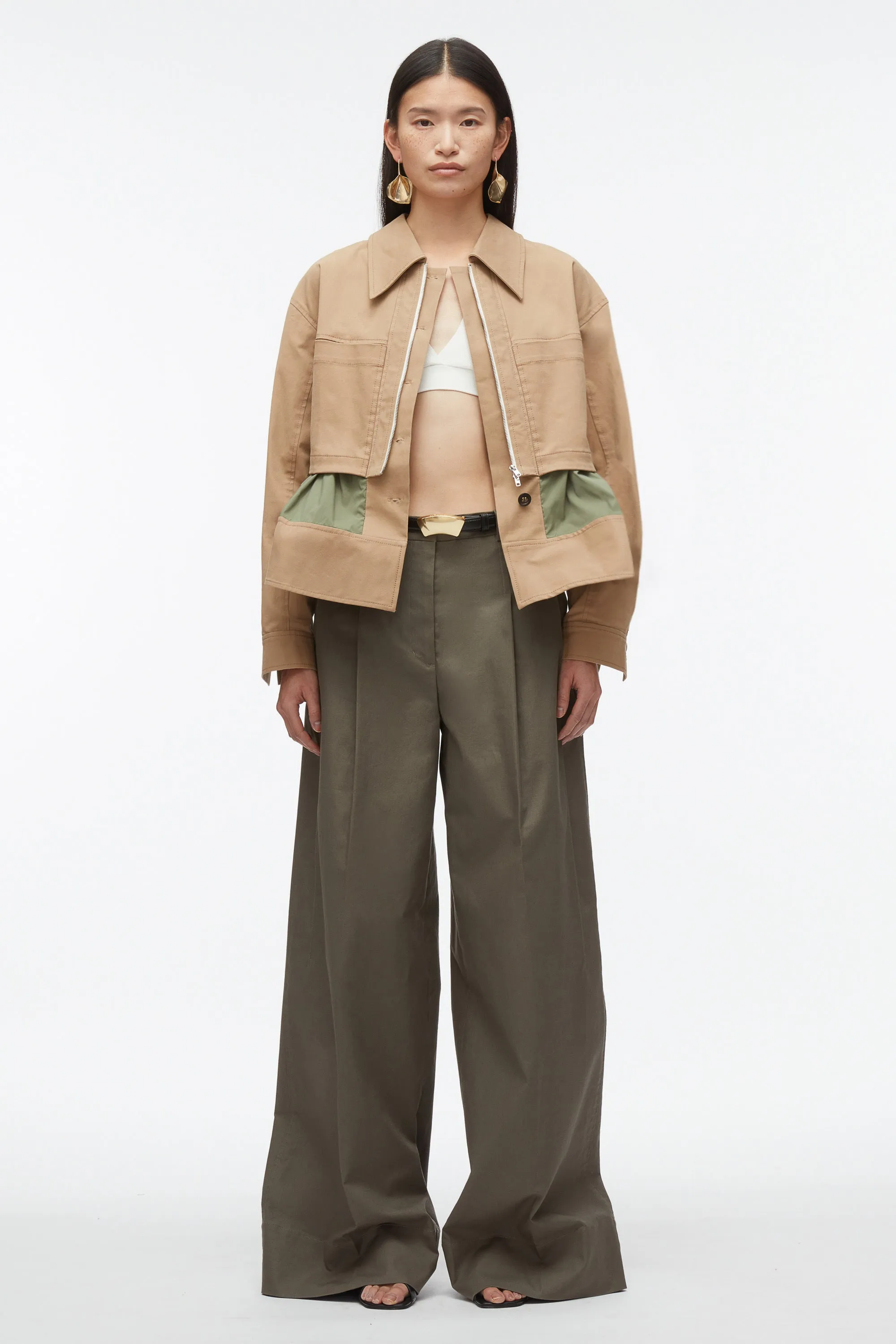 Belted Flounce Utility Jacket