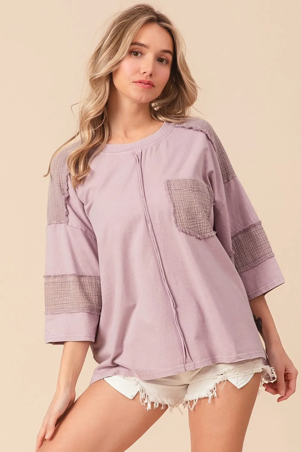 BiBi High-Low Washed T-Shirt