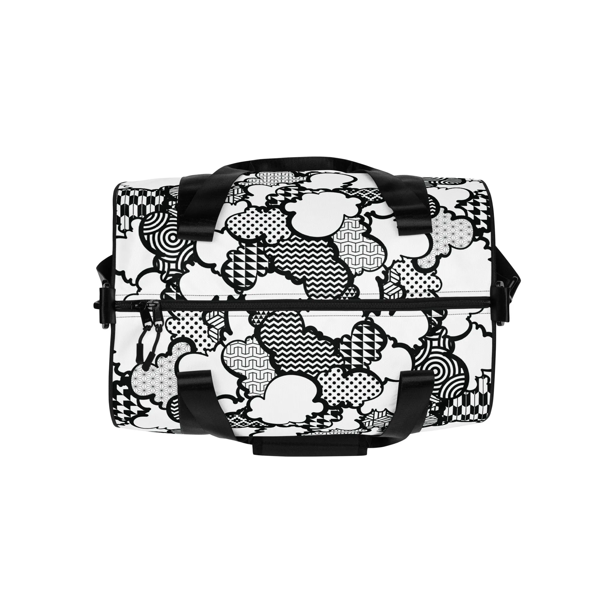 Black and White Graffiti Clouds Gym Bag