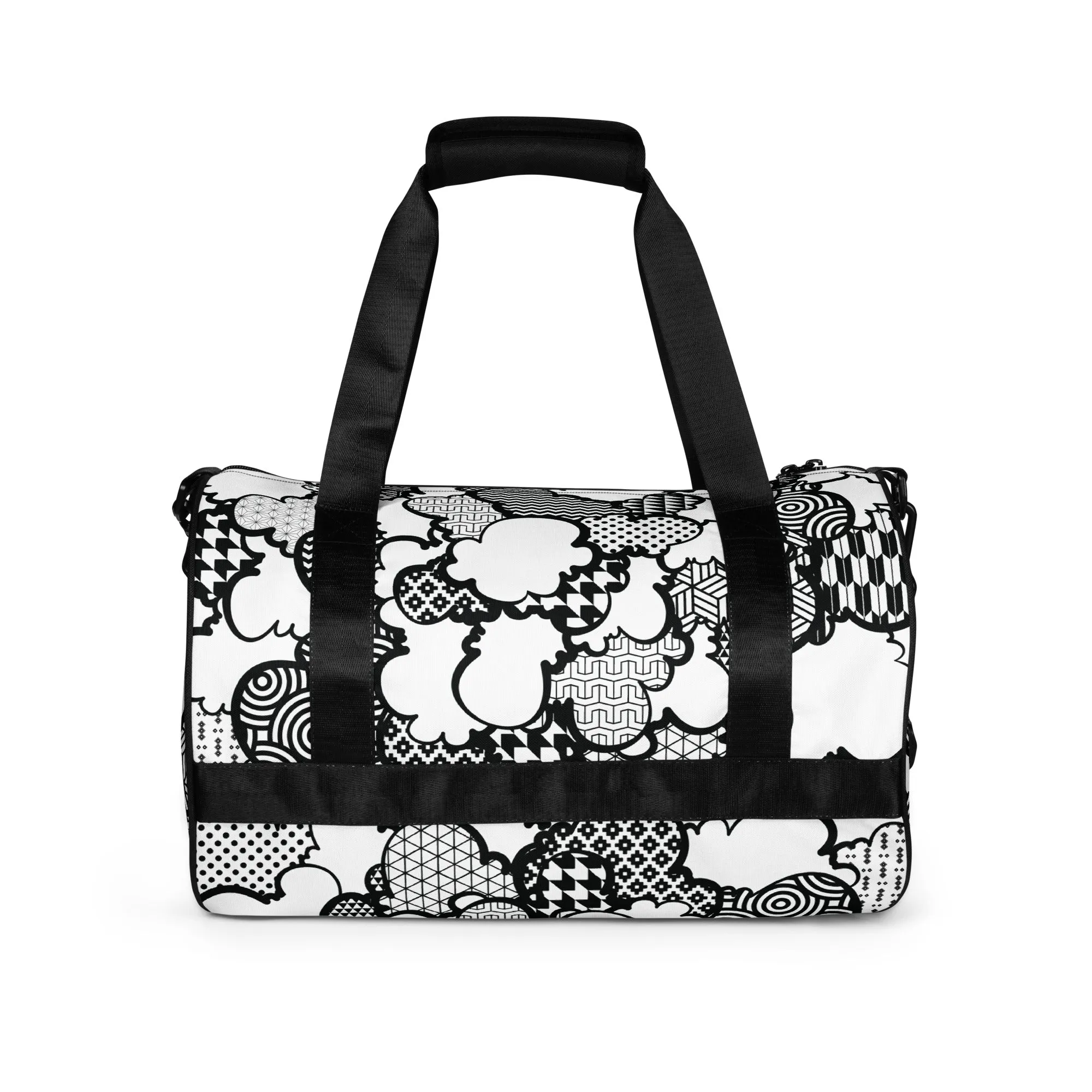 Black and White Graffiti Clouds Gym Bag