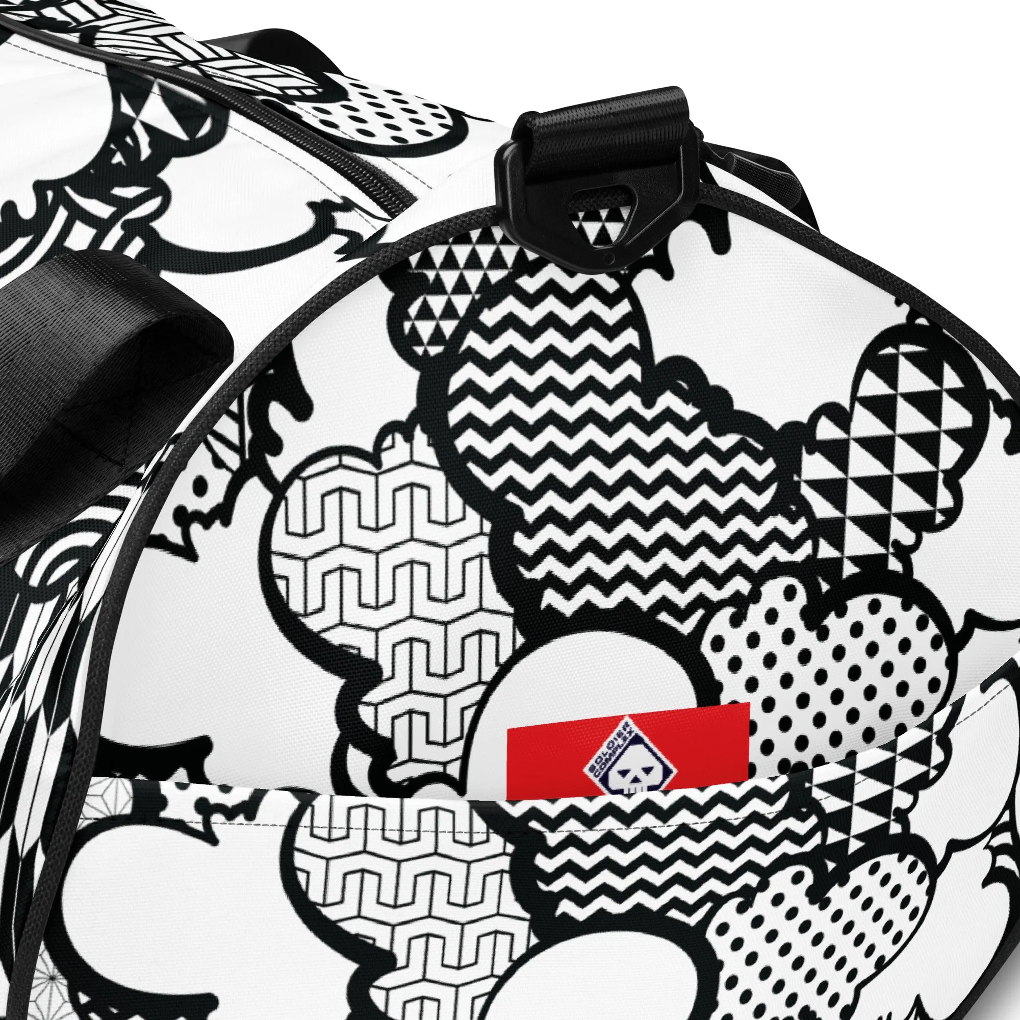 Black and White Graffiti Clouds Gym Bag