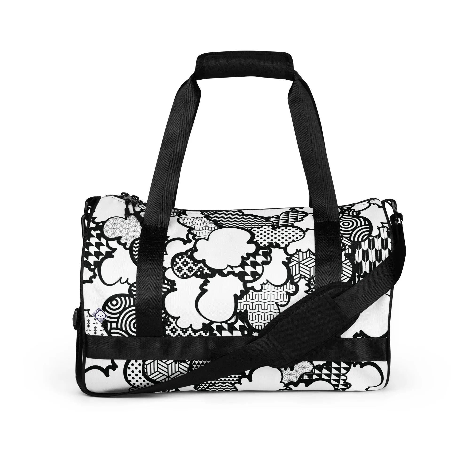 Black and White Graffiti Clouds Gym Bag