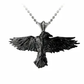 Black Raven Pendant Necklace