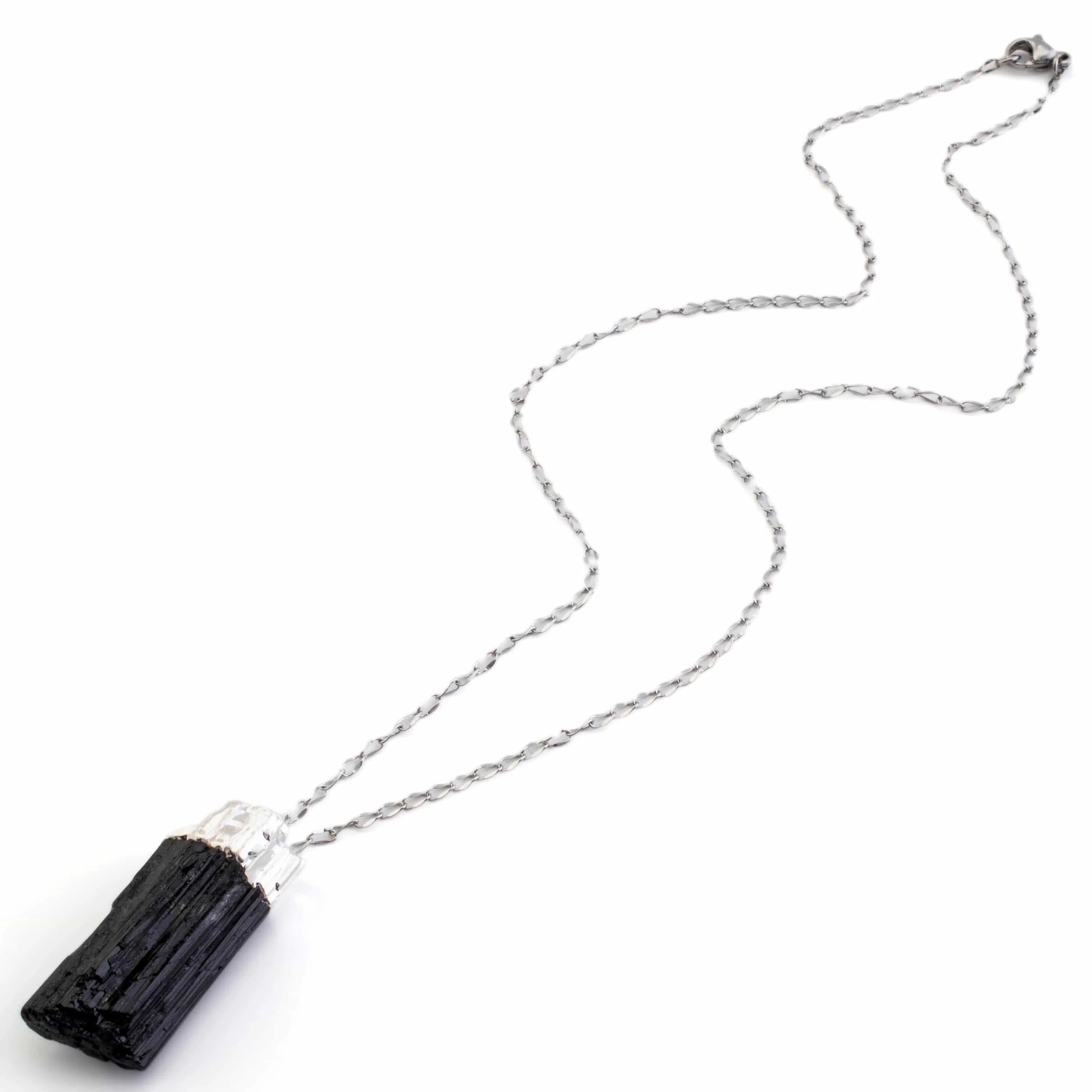 Black Tourmaline Pendnant on Chain