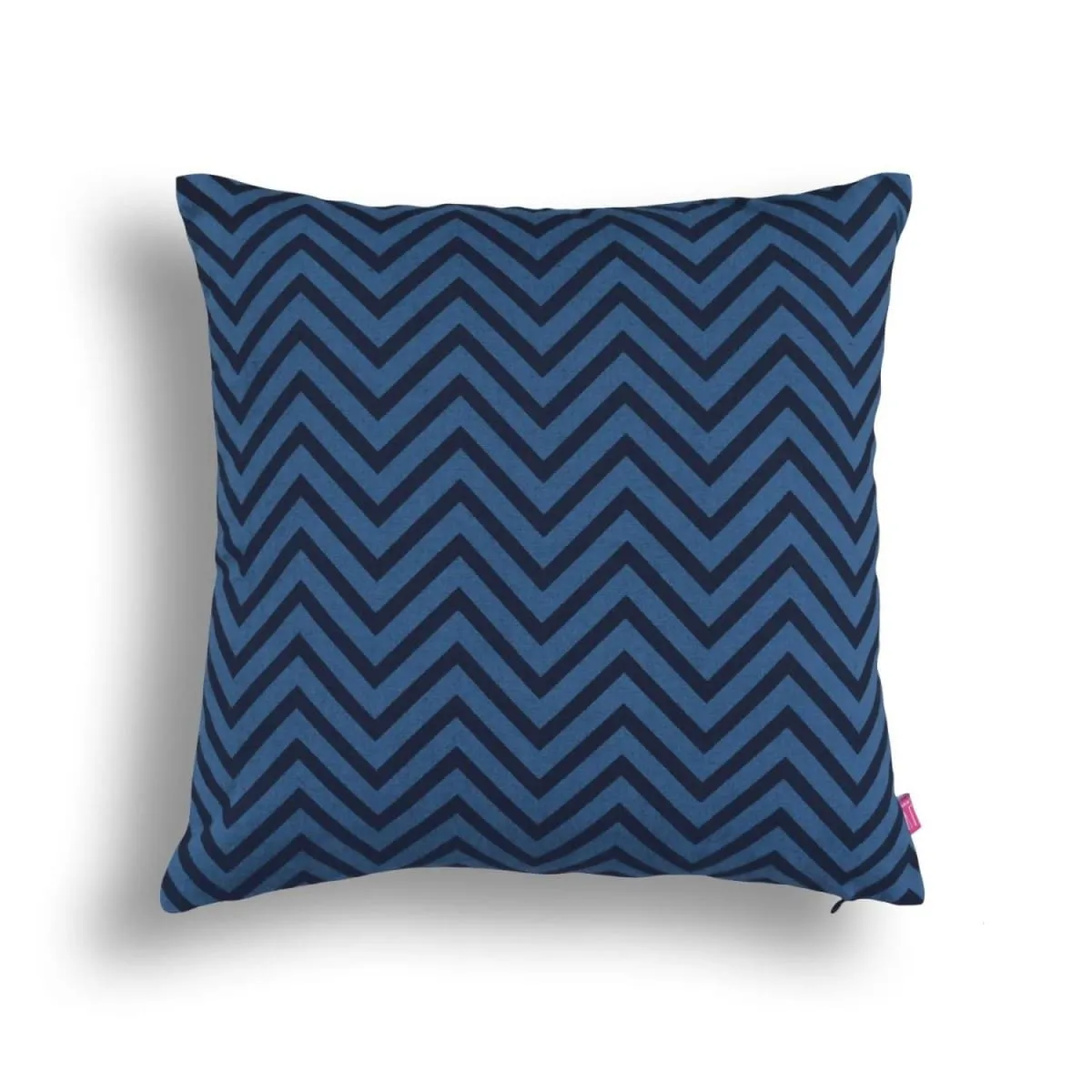 Blue chevron pillow, cotton, print in back & front, reversible cushion, standard size 16X16 inches, other sizes available