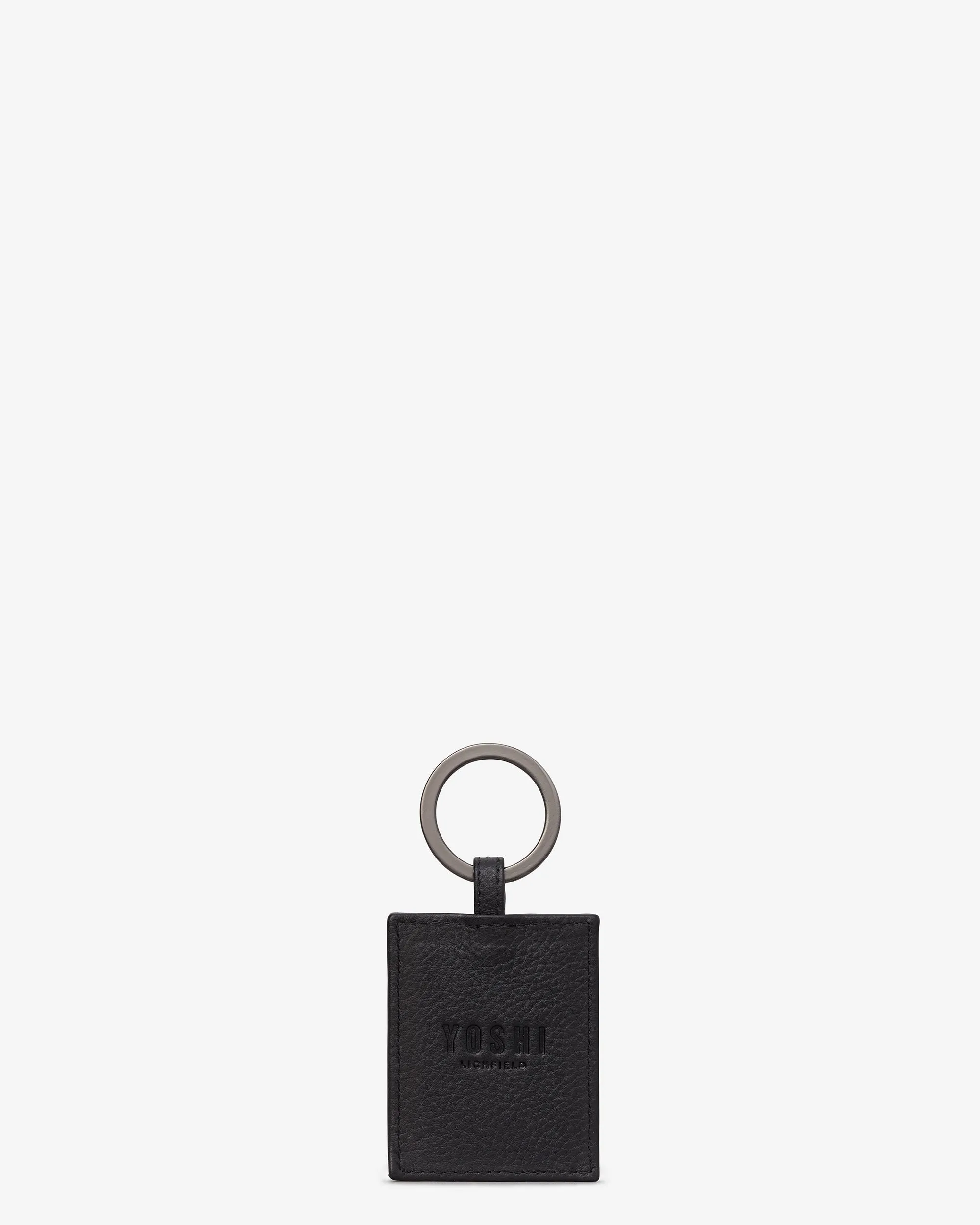 Bookworm Black Leather Keyring