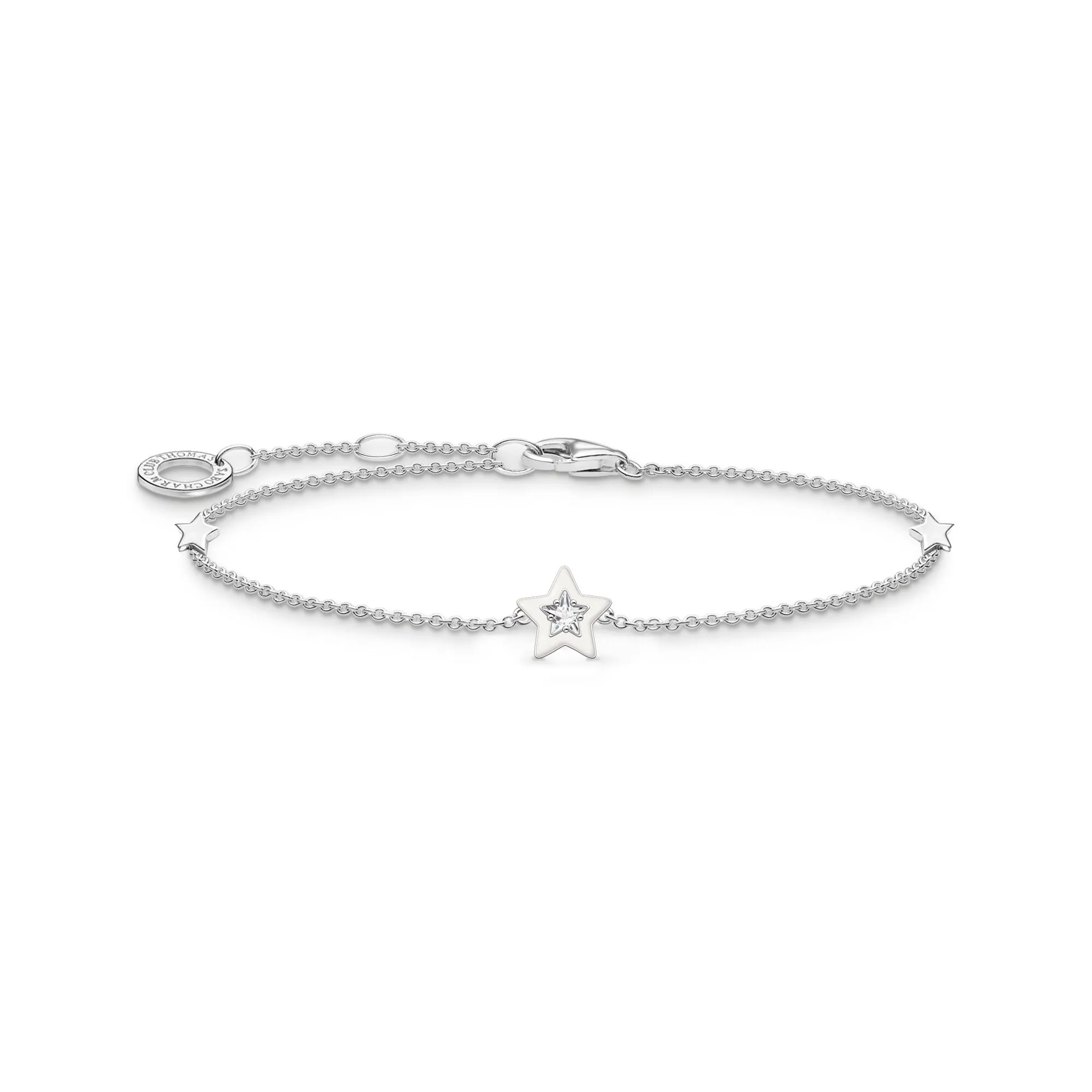 Bracelet with star charms and white stones