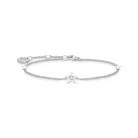 Bracelet with star charms and white stones