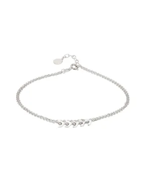 Carlton London 925 Sterling Silver Rhodium Plated Silver Toned Arow Shape Anklet For Women