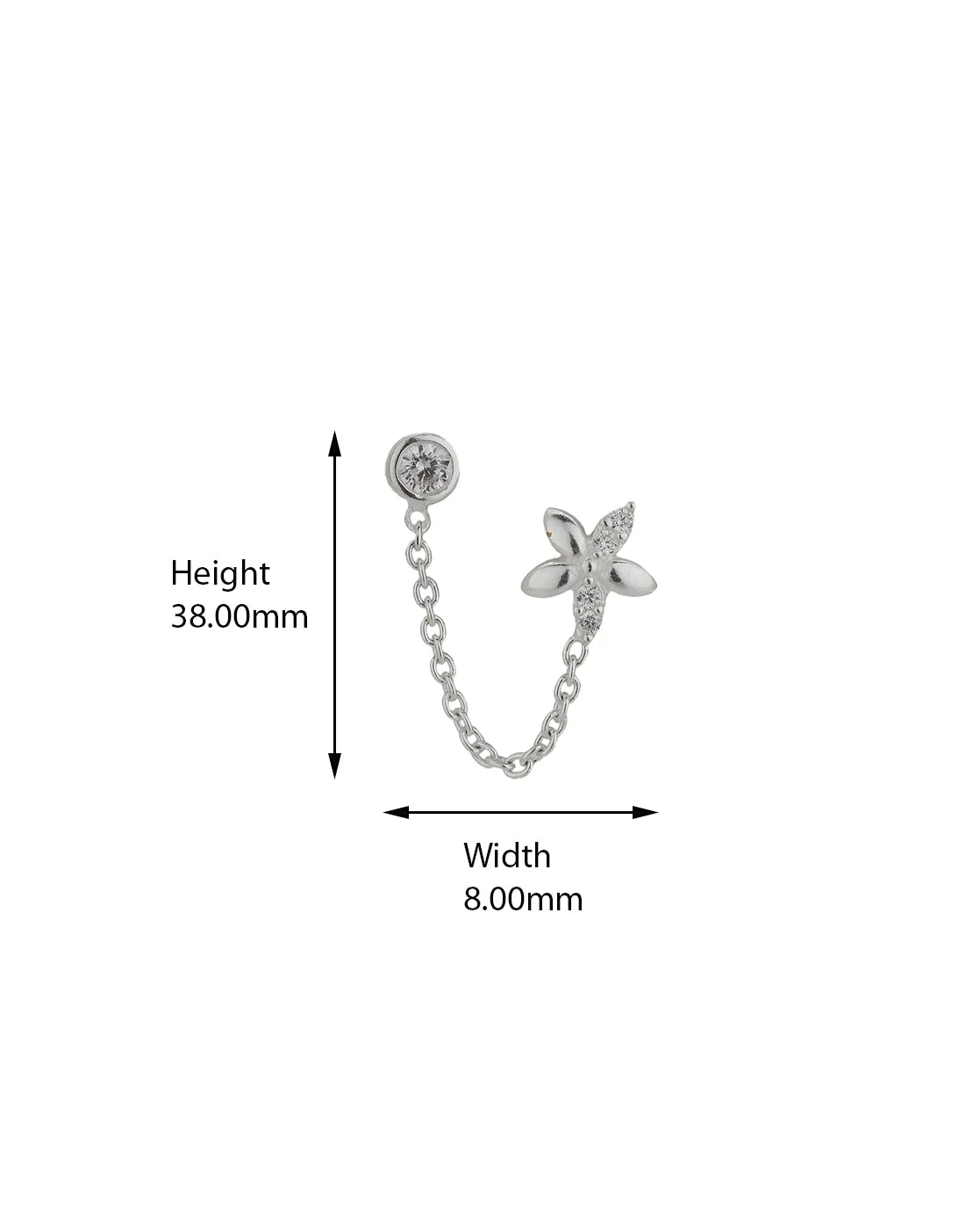 Carlton London 925 Sterling Silver Rhodium Plated  Stud Earring For Women