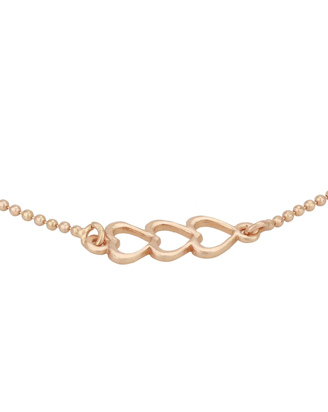 Carlton London Gold Plated Heart Shape Bracelet For Women