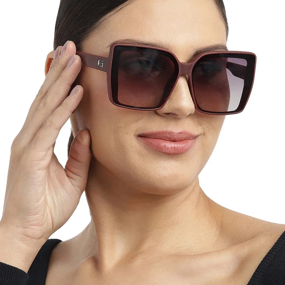 Carlton London Premium-Women-Brown Toned Polarised And Uv Protected Lens Oversized Sunglasses For Women