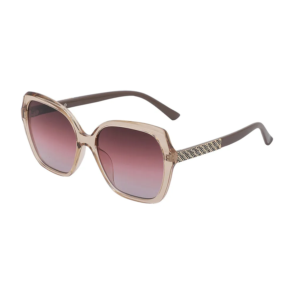 Carlton London Premium-Women-Transparent & Brown Toned Polarised And Uv Protected Lens Oversized Sunglasses For Women