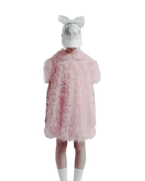 CAROLINE BOSMANS Eyelash Peter Pan Collar Pink Dress