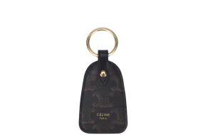 CELINE KEY HOLDER BLACK IN TRIOMPHE CANVAS & CLAFSKIN GOLD HARDWARE, WITH DUST COVER & BOX