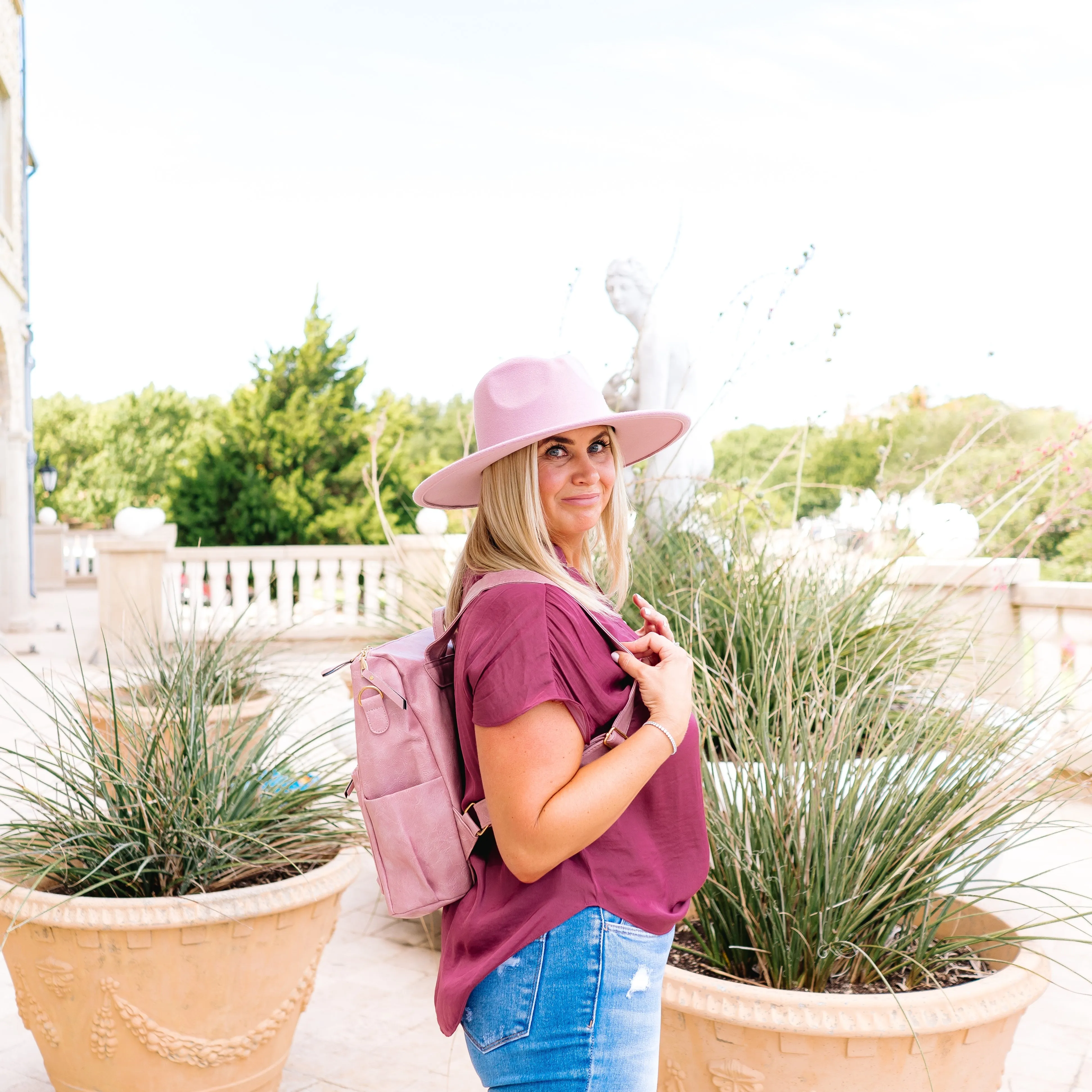 Chloe Convertible Blush Backpack