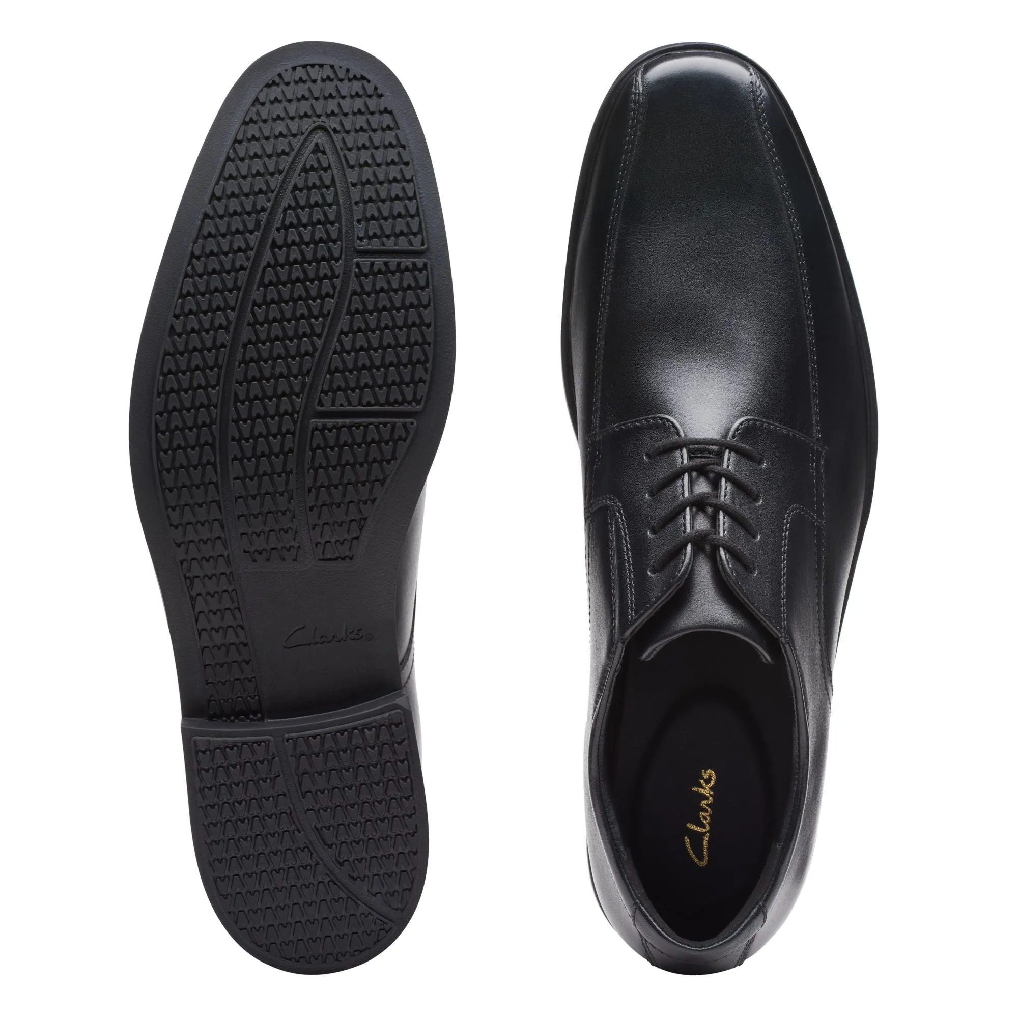 Clarks Howard Over Black Leather - Standard Width