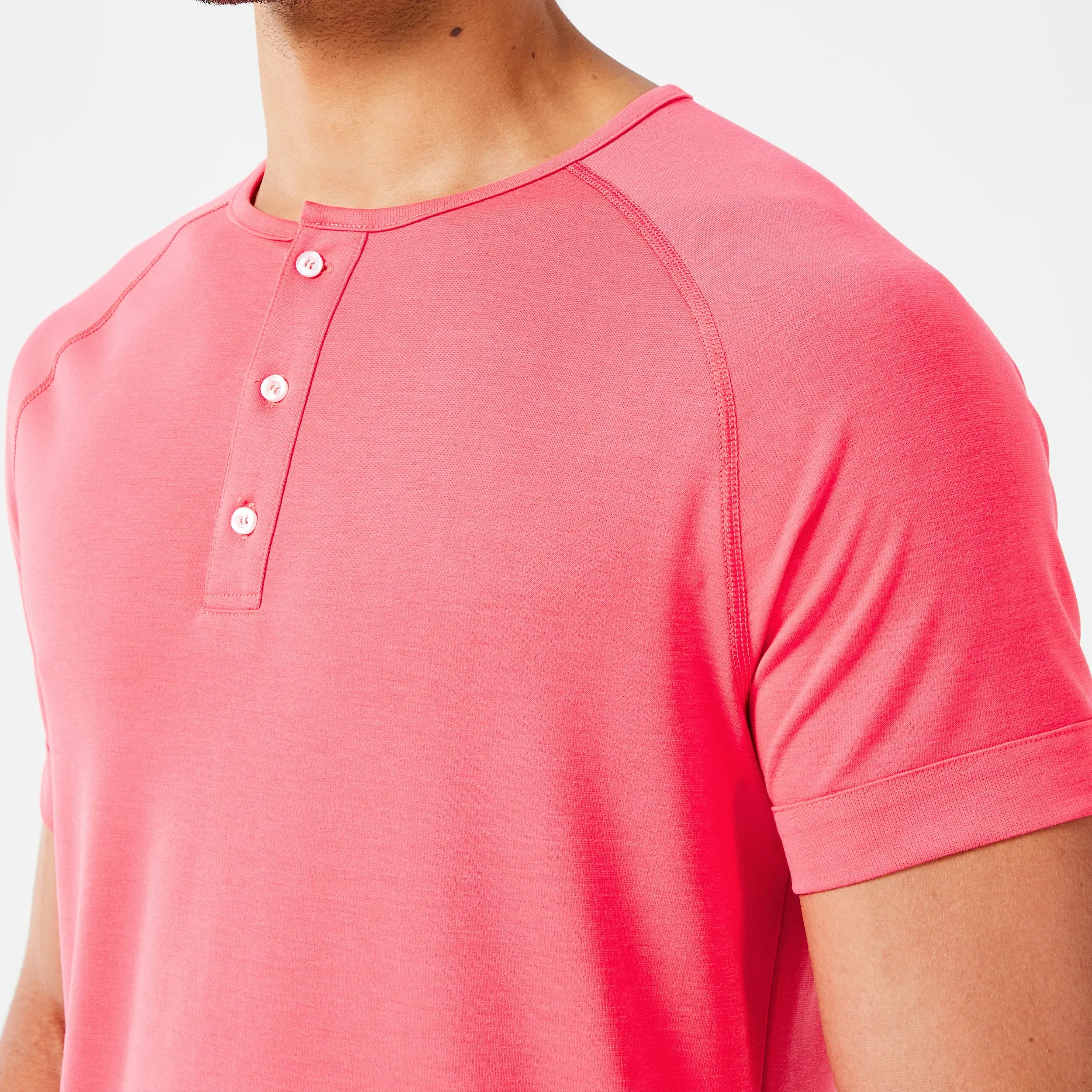 Code Henley Tee - Hot Pink