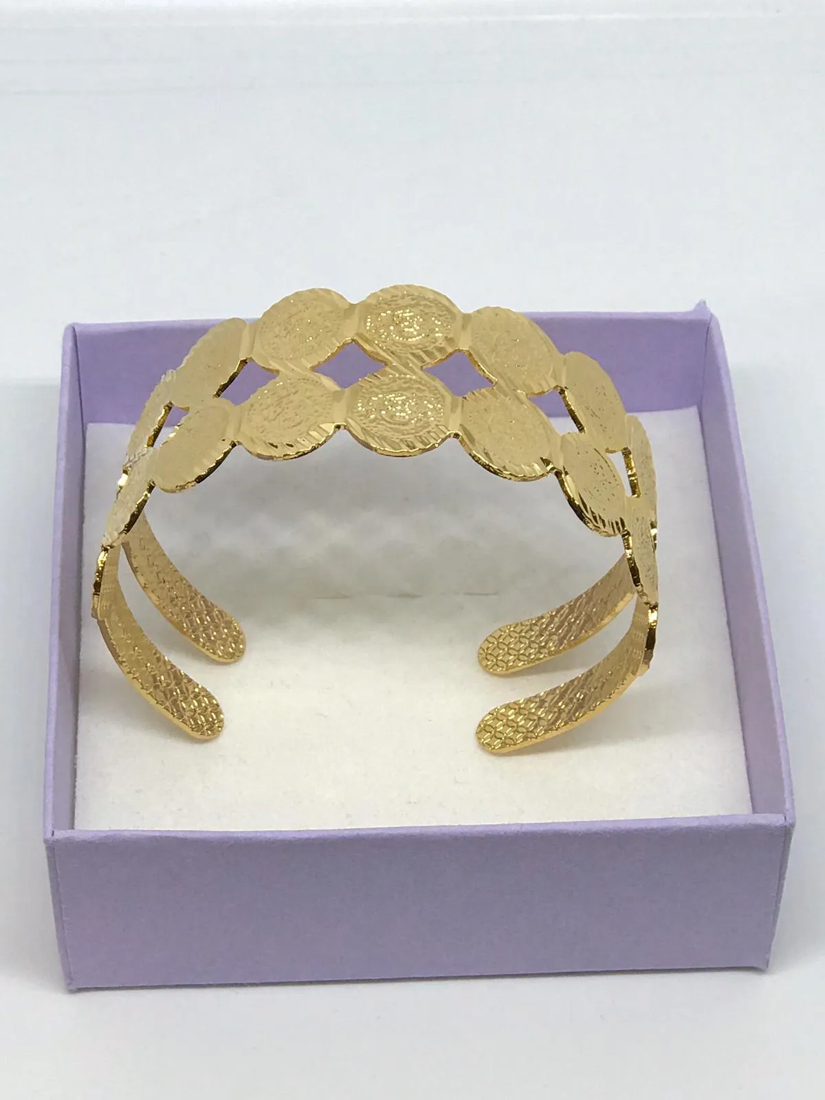 Coin Bangle, gold plated