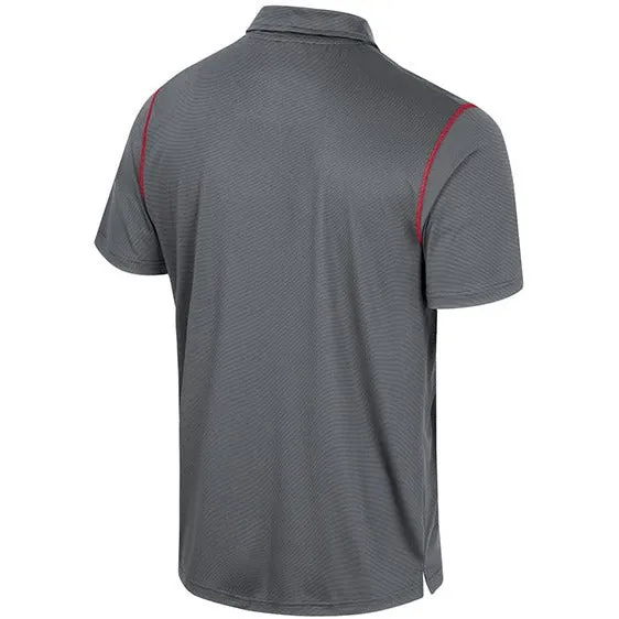 Colosseum Gray and Black Striped Men's Cameron Polo