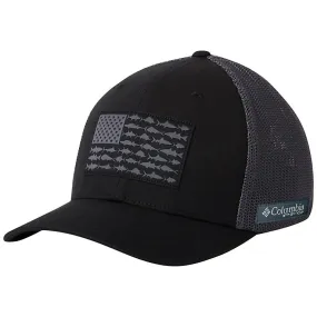 Columbia PFG Mesh Fish Flag Ball Cap Black