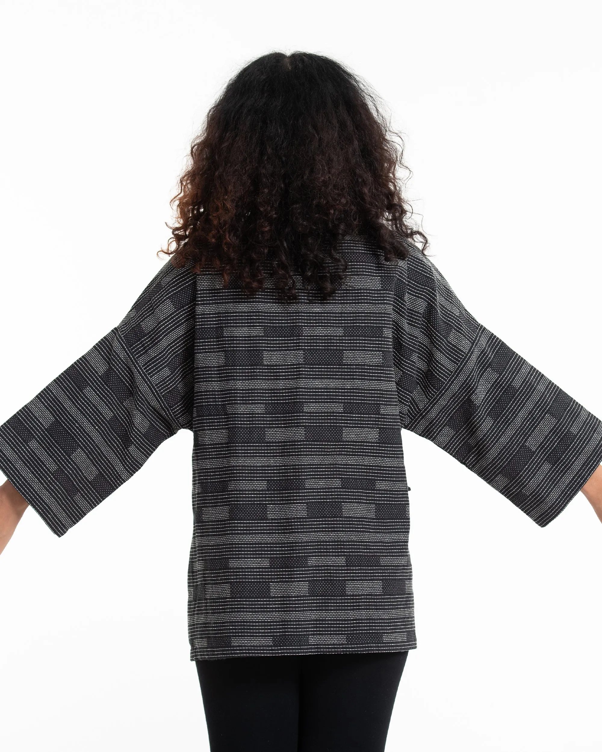 Cotton Kimono Cardigan in Black