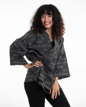 Cotton Kimono Cardigan in Black