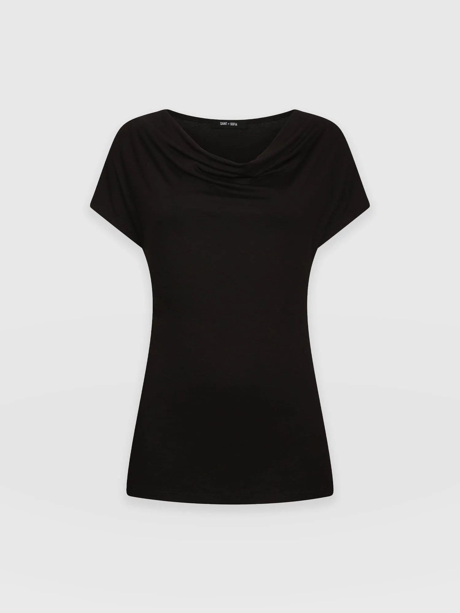 Cowl Neck Tee - Black