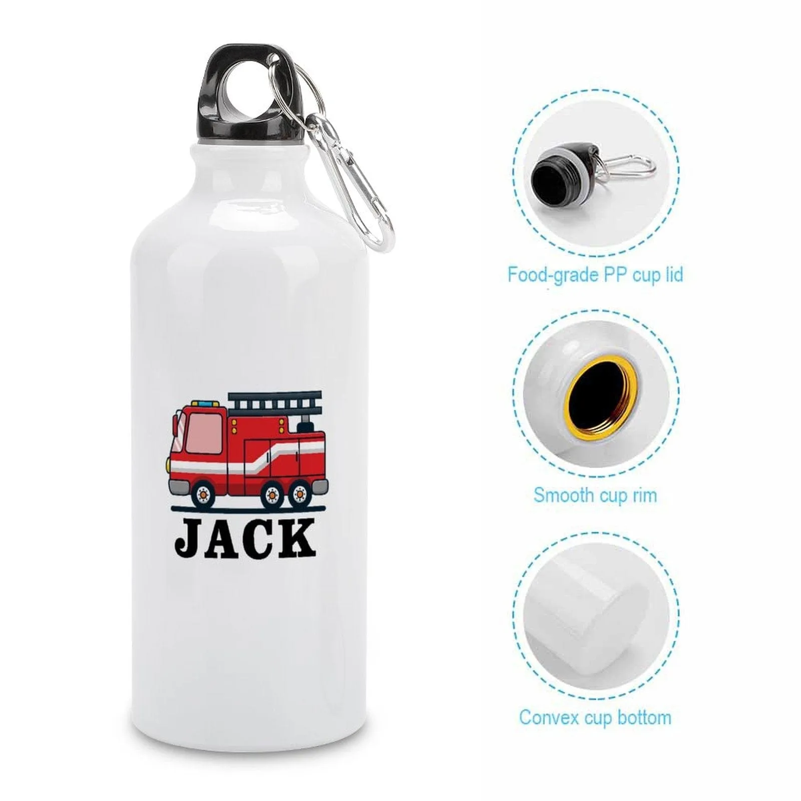 Custom Name School Bus Sport Bottle Kids Water Bottle 14/21 OZ Aluminum Personalized Travel Tumbler