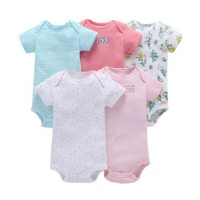 Cute Pink Rompers for Baby Girl  - 5 Piece Set