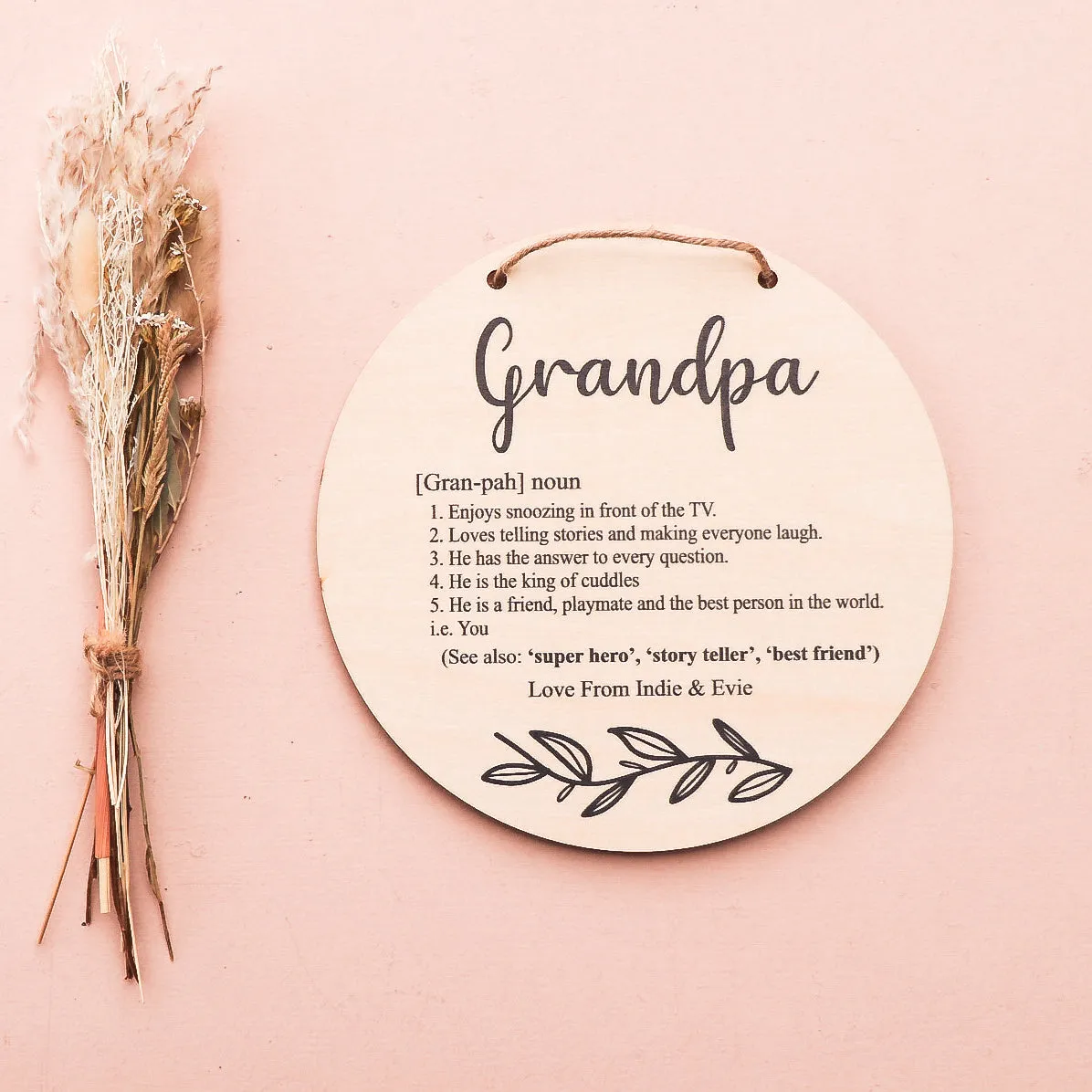 Definition Grandfather Plaque - UV Printed