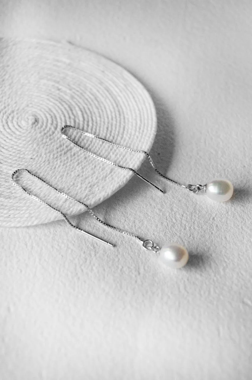 Delicate Yet Versatile Sterling Silver Threader Slip On Earrings