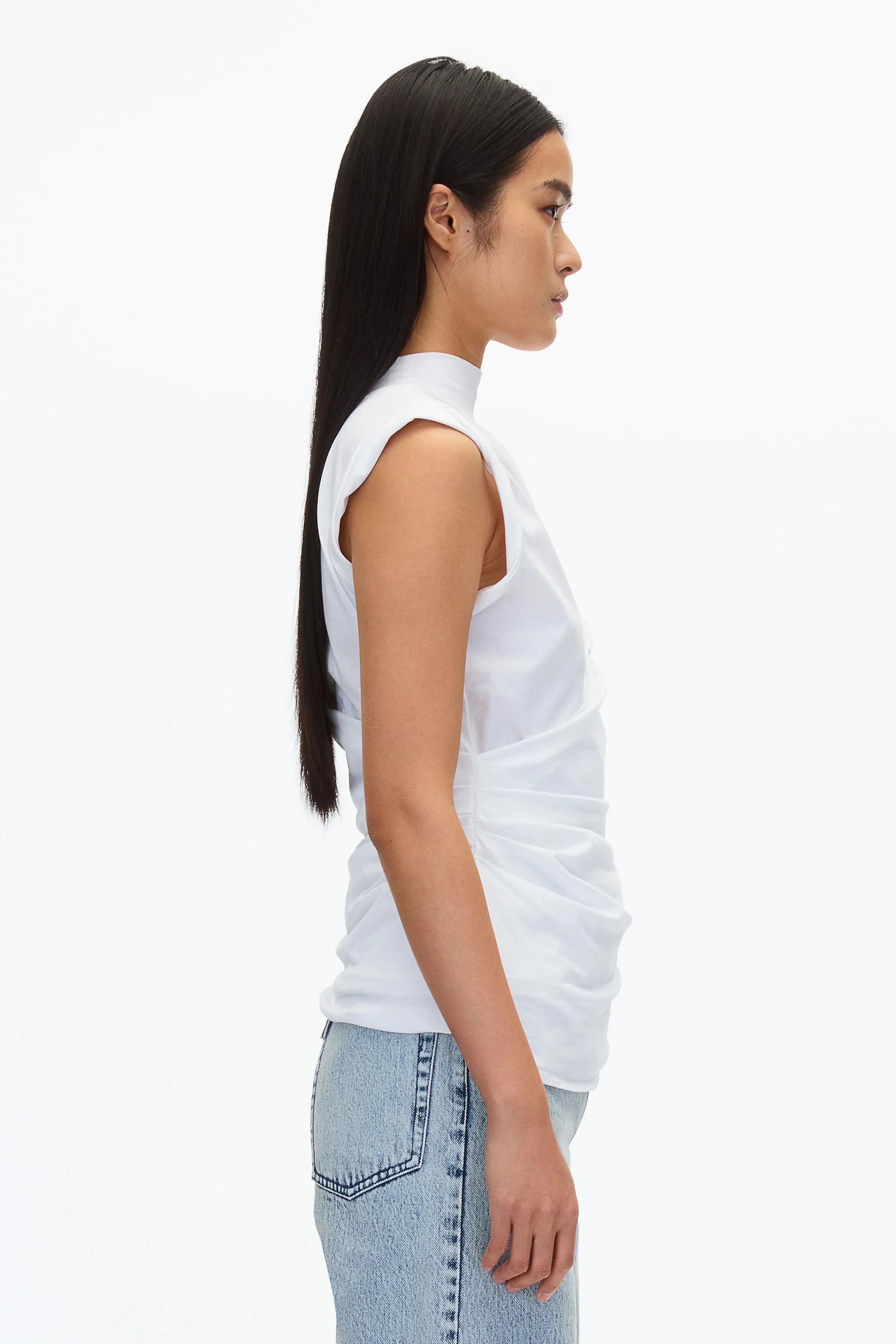 Draped Mockneck Tank