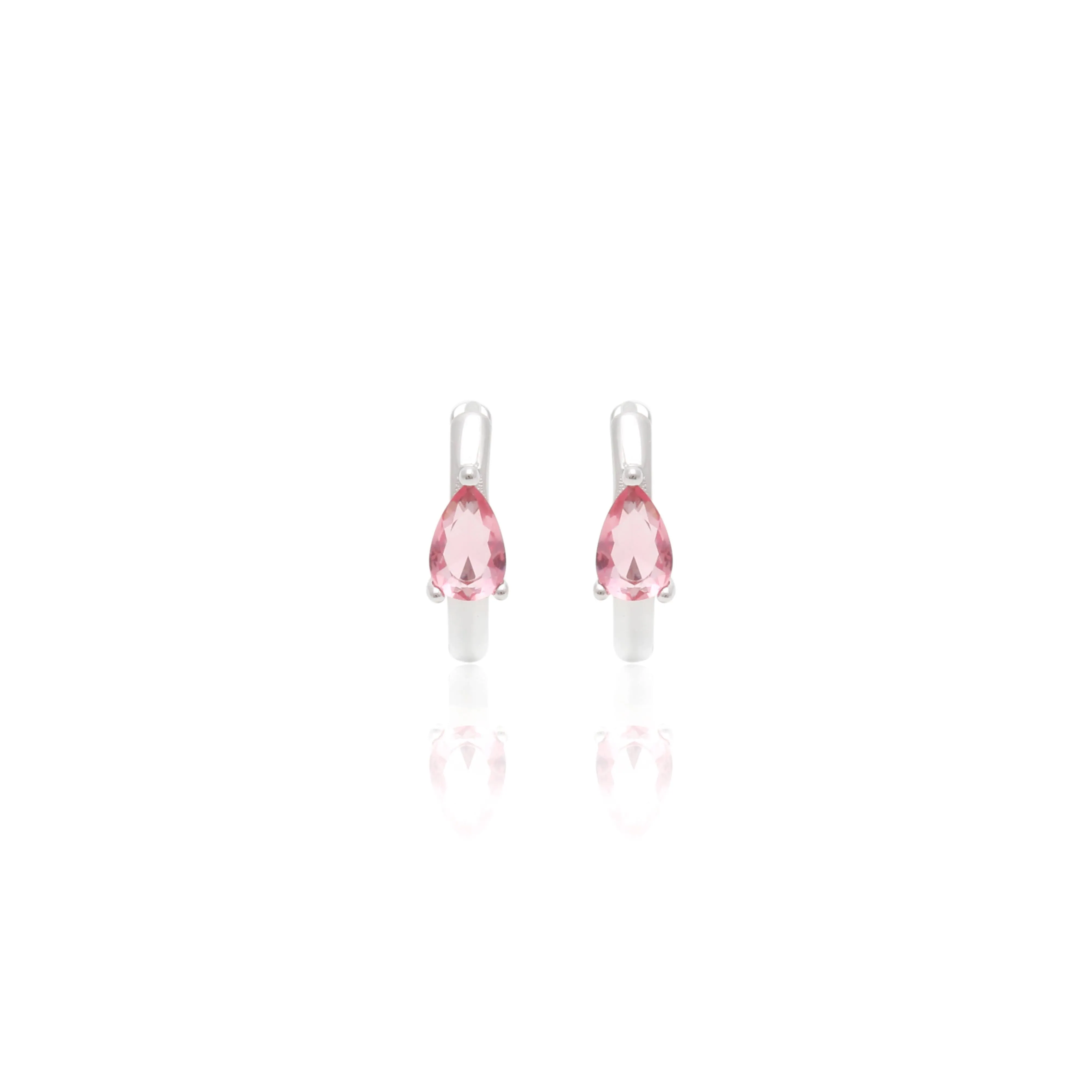 EARRING HOOP PINK TURMALINA