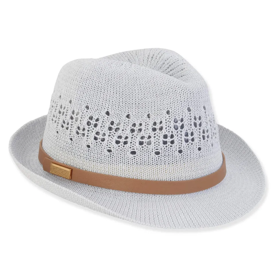 Eden Poly Braid Fedora Hat in Blue