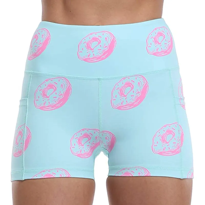 Elena Donuts Print Gym Shorts