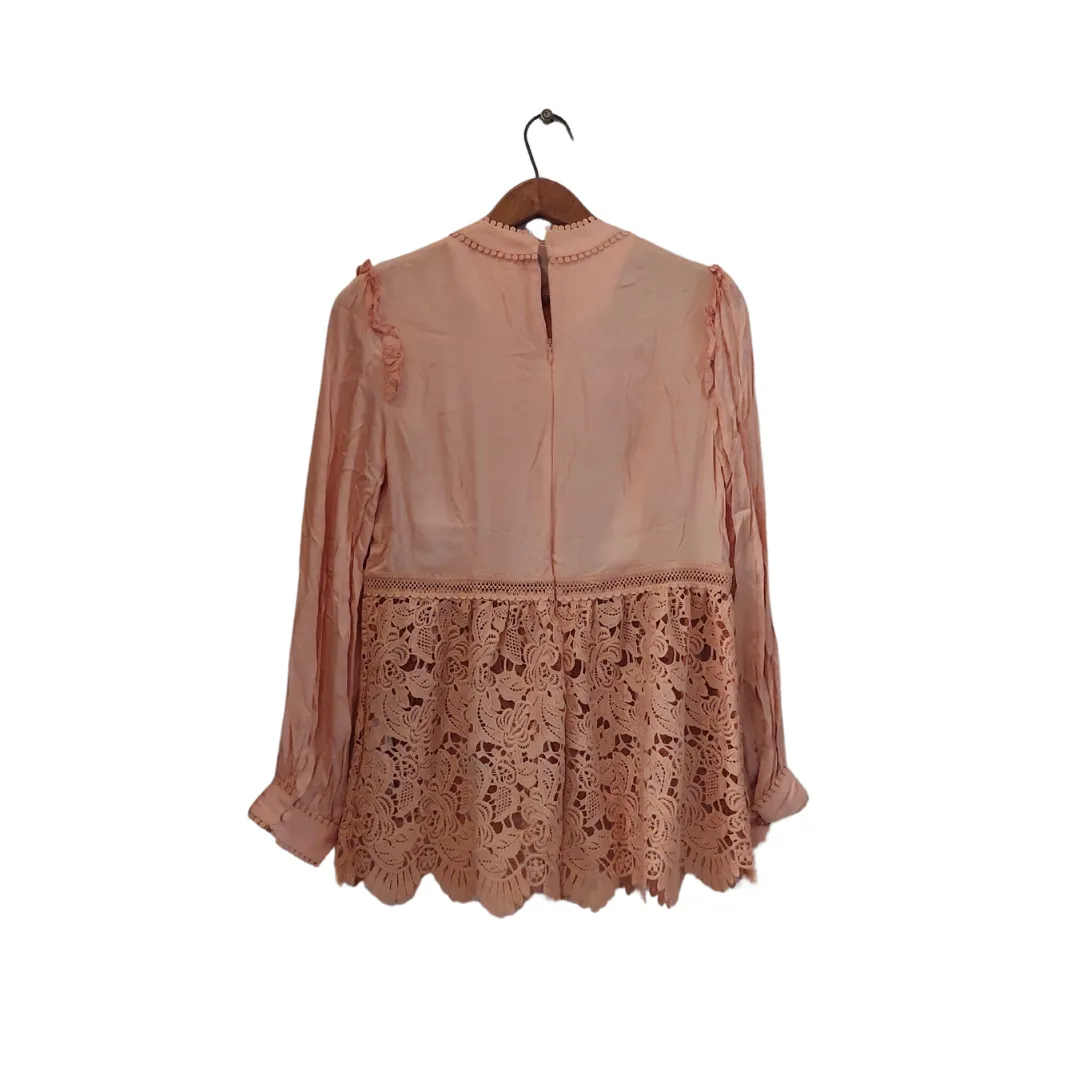 Elle Light Pink Lace Detailed Long Top | Pre loved |